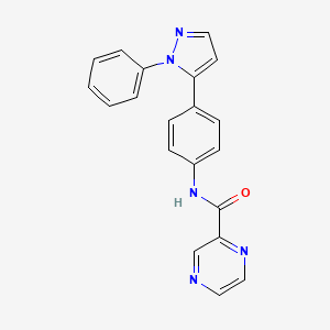 molecular formula C20H15N5O B14545249 N-[4-(1-Phenyl-1H-pyrazol-5-yl)phenyl]pyrazine-2-carboxamide CAS No. 62089-25-2