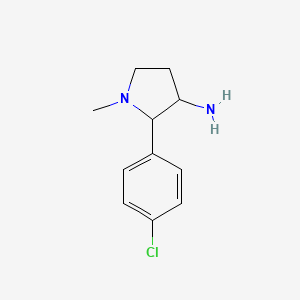 molecular formula C11H15ClN2 B1454527 2-(4-Chlorophenyl)-1-methylpyrrolidin-3-amine CAS No. 1341915-87-4