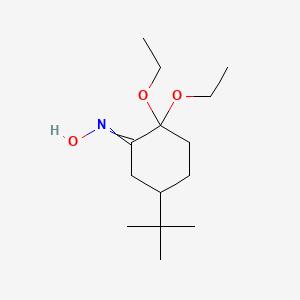 molecular formula C14H27NO3 B14545280 N-(5-tert-Butyl-2,2-diethoxycyclohexylidene)hydroxylamine CAS No. 62345-00-0
