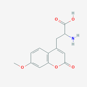 molecular formula C13H13NO5 B145453 2-Amino-3-(7-methoxy-2-oxochromen-4-yl)propanoic acid CAS No. 133083-29-1