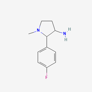 molecular formula C11H15FN2 B1454551 2-(4-Fluorophenyl)-1-methylpyrrolidin-3-amine CAS No. 1341576-39-3