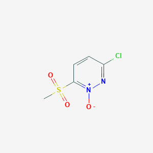 molecular formula C5H5ClN2O3S B14545533 Pyridazine, 3-chloro-6-(methylsulfonyl)-, 1-oxide CAS No. 61821-95-2