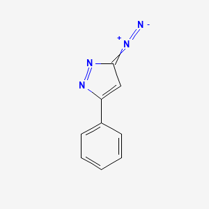 molecular formula C9H6N4 B14545550 3-Diazo-5-phenyl-3H-pyrazole CAS No. 62072-18-8