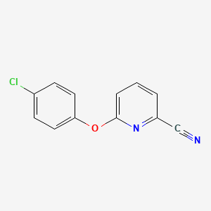 molecular formula C12H7ClN2O B1454556 6-(4-Chlorophenoxy)pyridine-2-carbonitrile CAS No. 1384428-94-7