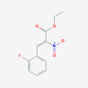 molecular formula C11H10FNO4 B14545640 Ethyl 3-(2-fluorophenyl)-2-nitroprop-2-enoate CAS No. 61924-50-3