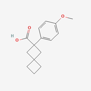 molecular formula C15H18O3 B1454565 2-(4-Methoxyphenyl)spiro[3.3]heptane-2-carboxylic acid CAS No. 1498455-82-5