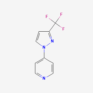 molecular formula C9H6F3N3 B1454569 4-[3-(trifluoromethyl)-1H-pyrazol-1-yl]pyridine CAS No. 1432678-38-0