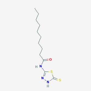 molecular formula C12H21N3OS2 B14545784 N-(5-Sulfanylidene-4,5-dihydro-1,3,4-thiadiazol-2-yl)decanamide CAS No. 62314-86-7