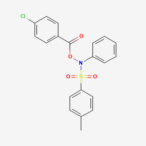 molecular formula C20H16ClNO4S B14545814 N-[(4-Chlorobenzoyl)oxy]-4-methyl-N-phenylbenzene-1-sulfonamide CAS No. 61860-79-5