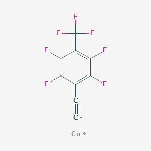 molecular formula C9CuF7 B14545827 copper(1+);1-ethynyl-2,3,5,6-tetrafluoro-4-(trifluoromethyl)benzene CAS No. 61794-63-6