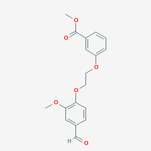 molecular formula C18H18O6 B1454587 Methyl 3-[2-(4-formyl-2-methoxyphenoxy)ethoxy]benzoate CAS No. 1171935-91-3