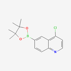 molecular formula C15H17BClNO2 B1454592 4-Chloro-6-(4,4,5,5-tetramethyl-1,3,2-dioxaborolan-2-yl)quinoline CAS No. 1201844-73-6