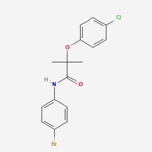 molecular formula C16H15BrClNO2 B14546033 Propanamide, N-(4-bromophenyl)-2-(4-chlorophenoxy)-2-methyl- CAS No. 61887-27-2