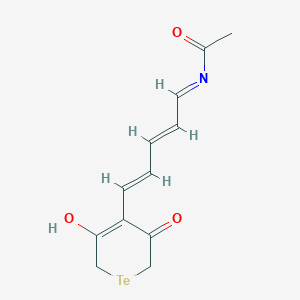 molecular formula C12H13NO3Te B14546072 N-[(2E,4E)-5-(3-hydroxy-5-oxo-2H-telluropyran-4-yl)penta-2,4-dienylidene]acetamide 