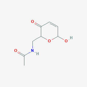molecular formula C8H11NO4 B14546098 N-[(6-Hydroxy-3-oxo-3,6-dihydro-2H-pyran-2-yl)methyl]acetamide CAS No. 62130-11-4