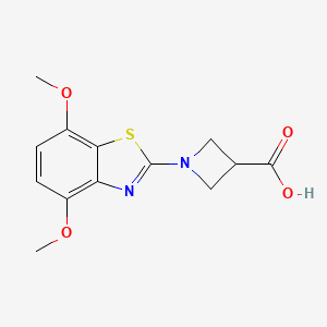 molecular formula C13H14N2O4S B1454613 1-(4,7-Dimethoxy-1,3-benzothiazol-2-yl)azetidine-3-carboxylic acid CAS No. 1283108-86-0