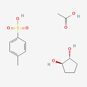 molecular formula C14H22O7S B14546146 acetic acid;(1R,2R)-cyclopentane-1,2-diol;4-methylbenzenesulfonic acid CAS No. 62007-91-4