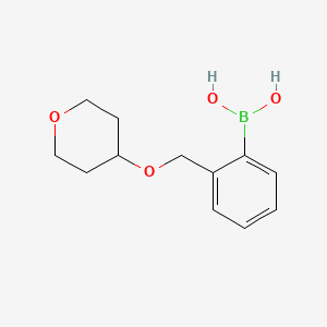 molecular formula C12H17BO4 B1454619 2-(Tetrahydropyran-4-yloxymethy)phenylboronic acid CAS No. 1256358-77-6