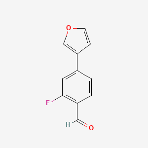 molecular formula C11H7FO2 B1454629 2-Fluoro-4-(furan-3-yl)benzaldehyde CAS No. 1342057-65-1