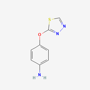 molecular formula C8H7N3OS B1454630 4-(1,3,4-Thiadiazol-2-yloxy)aniline CAS No. 1344100-60-2