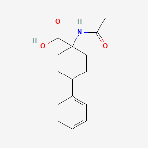 molecular formula C15H19NO3 B1454637 1-Acetamido-4-phenylcyclohexane-1-carboxylic acid CAS No. 1497094-85-5