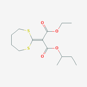 molecular formula C14H22O4S2 B14546376 Butan-2-yl ethyl (1,3-dithiepan-2-ylidene)propanedioate CAS No. 62280-84-6