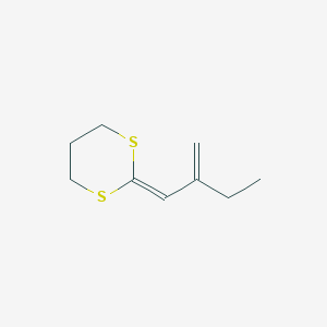 molecular formula C9H14S2 B14546389 2-(2-Methylidenebutylidene)-1,3-dithiane CAS No. 62209-71-6