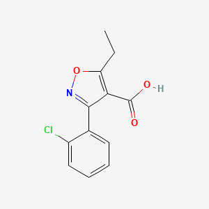 molecular formula C12H10ClNO3 B1454639 3-(2-Chlorophenyl)-5-ethylisoxazole-4-carboxylic acid CAS No. 91961-51-2