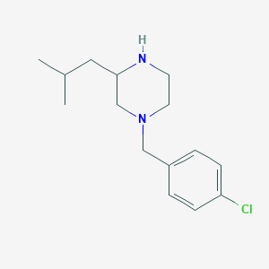 molecular formula C15H23ClN2 B1454645 1-[(4-Chlorophenyl)methyl]-3-(2-methylpropyl)piperazine CAS No. 1498707-57-5