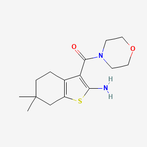 molecular formula C15H22N2O2S B1454646 6,6-Dimethyl-3-(morpholine-4-carbonyl)-4,5,6,7-tetrahydro-1-benzothiophen-2-amine CAS No. 1384594-76-6