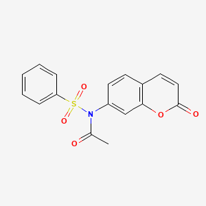 molecular formula C17H13NO5S B14546476 N-(Benzenesulfonyl)-N-(2-oxo-2H-1-benzopyran-7-yl)acetamide CAS No. 62119-52-2
