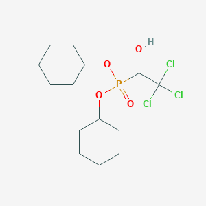 molecular formula C14H24Cl3O4P B14546487 Dicyclohexyl (2,2,2-trichloro-1-hydroxyethyl)phosphonate CAS No. 61716-77-6