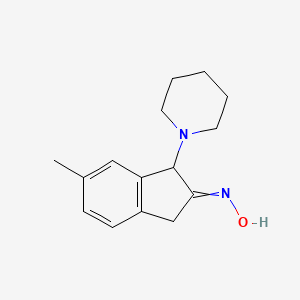 molecular formula C15H20N2O B14546489 N-[6-Methyl-1-(piperidin-1-yl)-1,3-dihydro-2H-inden-2-ylidene]hydroxylamine CAS No. 61957-20-8