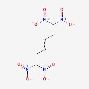 molecular formula C6H8N4O8 B14546566 1,1,6,6-Tetranitrohex-3-ene CAS No. 62115-90-6