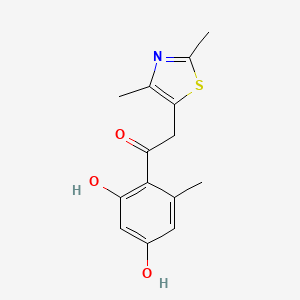 molecular formula C14H15NO3S B14546608 Ethanone, 1-(2,4-dihydroxy-6-methylphenyl)-2-(2,4-dimethyl-5-thiazolyl)- CAS No. 61928-48-1