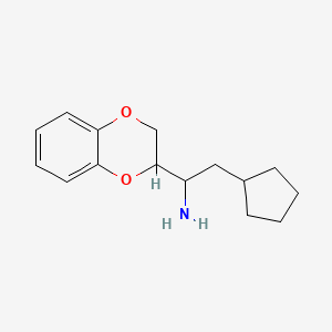 molecular formula C15H21NO2 B1454662 2-Cyclopentyl-1-(2,3-dihydro-1,4-benzodioxin-2-yl)ethan-1-amine CAS No. 1483159-28-9