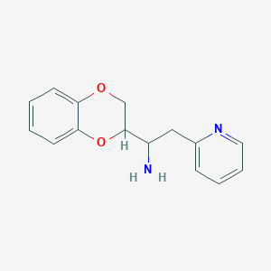 molecular formula C15H16N2O2 B1454664 1-(2,3-Dihydro-1,4-benzodioxin-2-yl)-2-(pyridin-2-yl)ethan-1-amine CAS No. 1494421-86-1