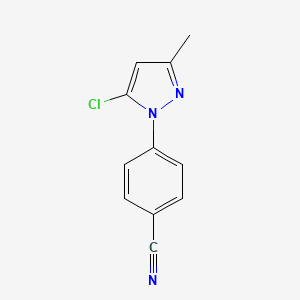 molecular formula C11H8ClN3 B1454666 4-(5-chloro-3-methyl-1H-pyrazol-1-yl)benzonitrile CAS No. 1423029-19-9