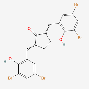 molecular formula C19H12Br4O3 B14546891 Cyclopentanone, 2,5-bis[(3,5-dibromo-2-hydroxyphenyl)methylene]- CAS No. 61732-62-5