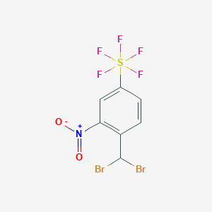 molecular formula C7H4Br2F5NO2S B1454694 1-Nitro-2-dibromomethyl-5-(pentafluorosulfanyl)benzene CAS No. 1309569-43-4