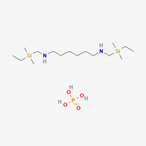 molecular formula C16H43N2O4PSi2 B14546957 N,N'-bis[[ethyl(dimethyl)silyl]methyl]hexane-1,6-diamine;phosphoric acid CAS No. 61709-75-9