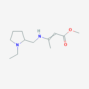 molecular formula C12H22N2O2 B14547062 Methyl 3-{[(1-ethylpyrrolidin-2-yl)methyl]amino}but-2-enoate CAS No. 62039-46-7