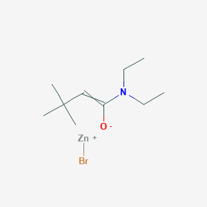 molecular formula C10H20BrNOZn B14547090 bromozinc(1+);1-(diethylamino)-3,3-dimethylbut-1-en-1-olate CAS No. 62034-15-5