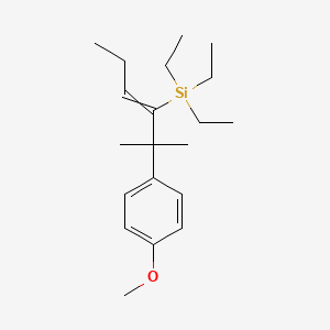 molecular formula C20H34OSi B14547143 Triethyl[2-(4-methoxyphenyl)-2-methylhex-3-en-3-yl]silane CAS No. 62262-92-4