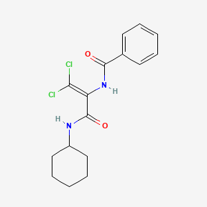 molecular formula C16H18Cl2N2O2 B14547166 N-[1,1-Dichloro-3-(cyclohexylamino)-3-oxoprop-1-en-2-yl]benzamide CAS No. 61767-40-6