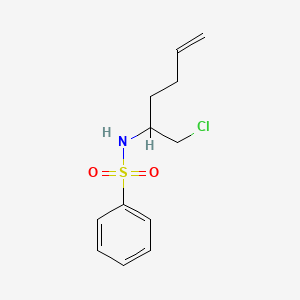 molecular formula C12H16ClNO2S B14547177 N-(1-Chlorohex-5-en-2-yl)benzenesulfonamide CAS No. 62035-83-0