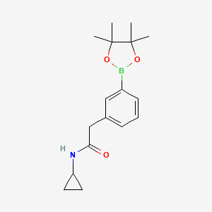 molecular formula C17H24BNO3 B1454718 N-cyclopropyl-2-[3-(4,4,5,5-tetramethyl-1,3,2-dioxaborolan-2-yl)phenyl]acetamide CAS No. 1031747-48-4