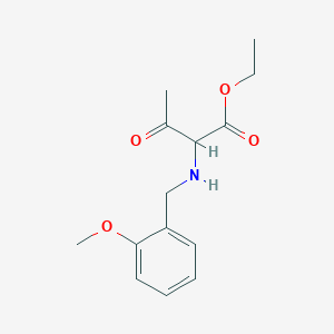 molecular formula C14H19NO4 B14547232 Ethyl 2-{[(2-methoxyphenyl)methyl]amino}-3-oxobutanoate CAS No. 61838-84-4