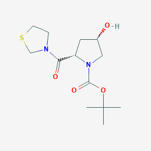 molecular formula C13H22N2O4S B1454725 tert-Butyl (2S,4S)-4-hydroxy-2-(thiazolidine-3-carbonyl)pyrrolidine-1-carboxylate CAS No. 401564-34-9
