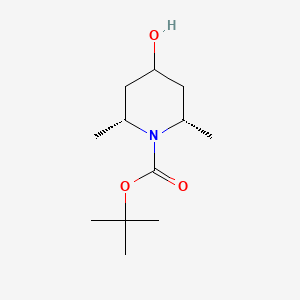 molecular formula C12H23NO3 B1454737 tert-butyl (2R,4r,6S)-rel-4-hydroxy-2,6-dimethylpiperidine-1-carboxylate CAS No. 152491-54-8